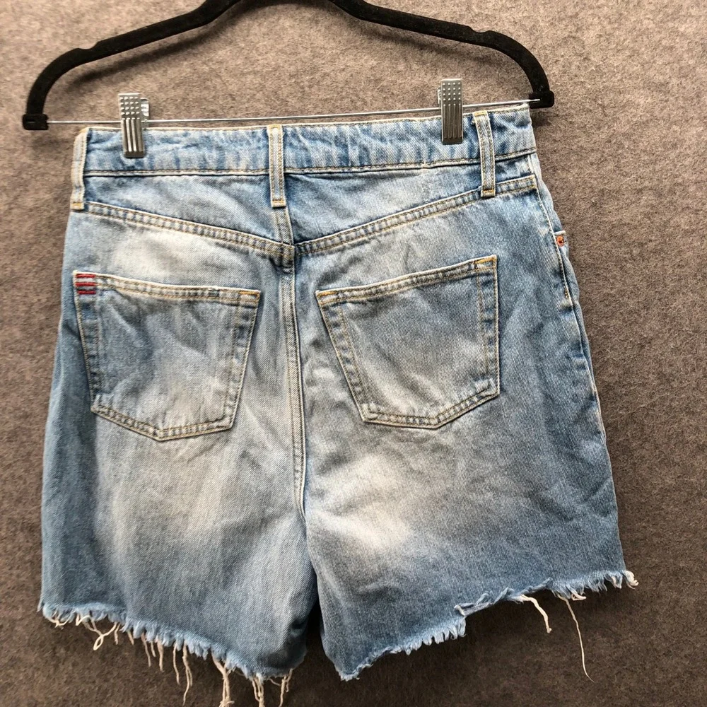 BDG Urban Outfitters 90s Long Inseam Denim Shorts‎ Womens 28 Cutoff Blue